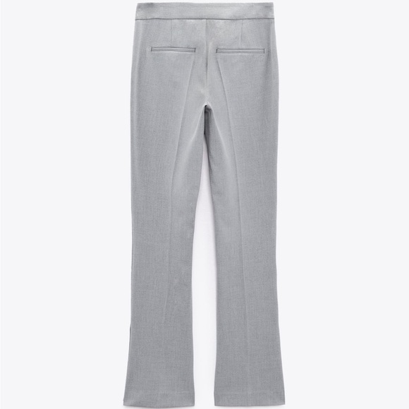 zara slit hem cigarette pants gray xs - Picture 2 of 4